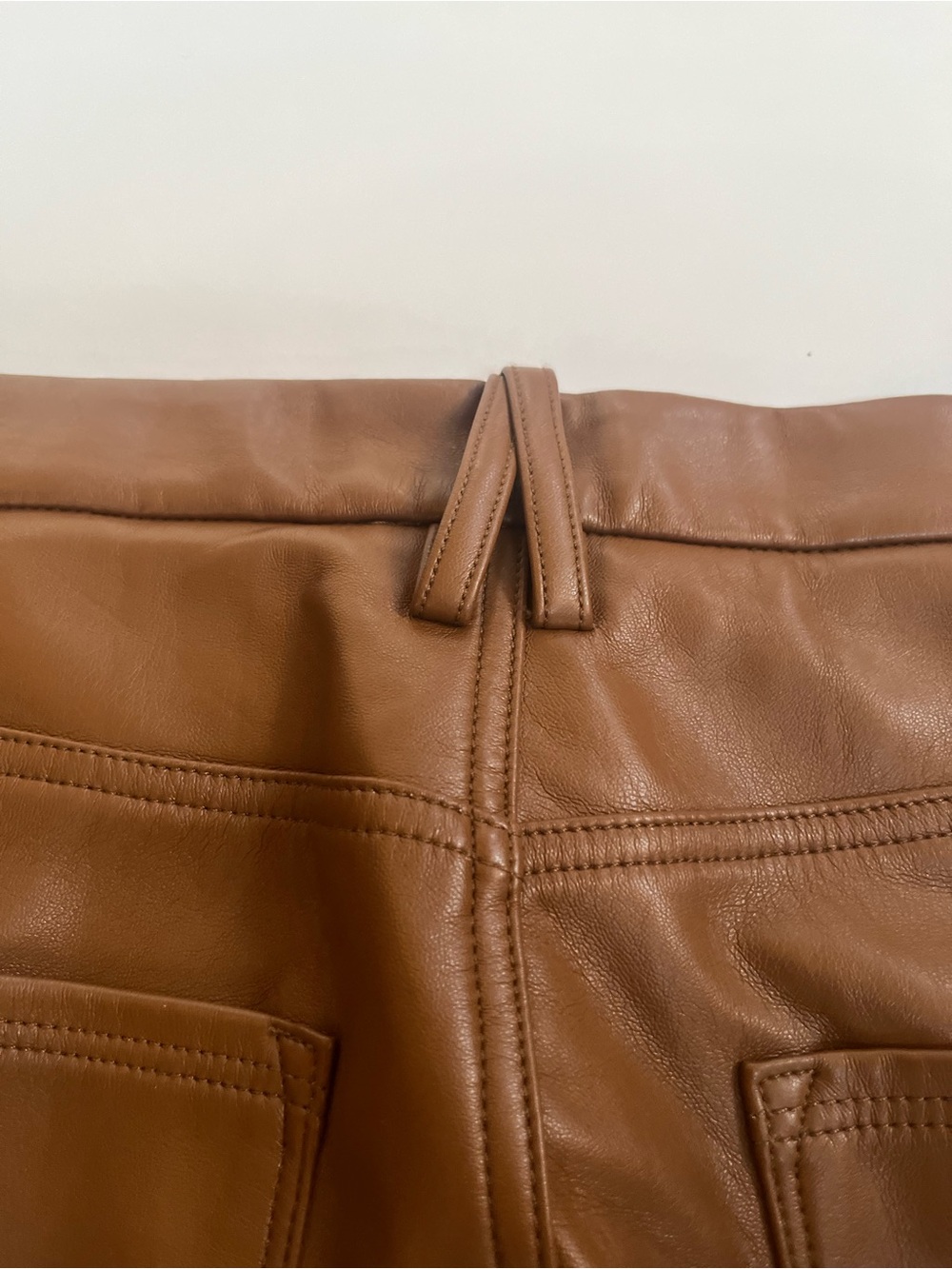 Good American Good Icon Better Than Leather High Rise Burnt Caramel Boot Pants - Picture 13 of 16